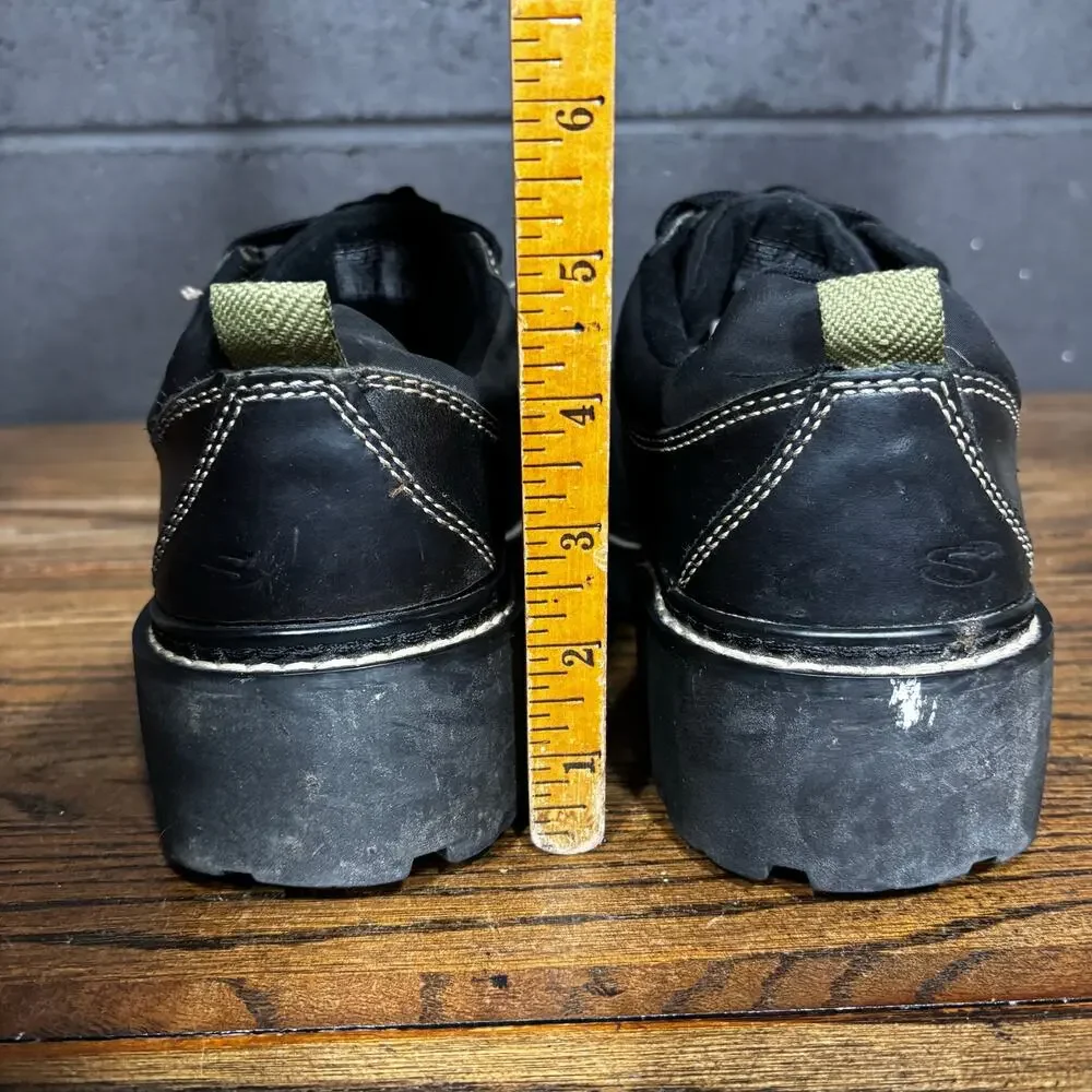 Vintage Y2K Skechers Black Leather Platform Chunky Lug Oxford Shoes Women’s 10